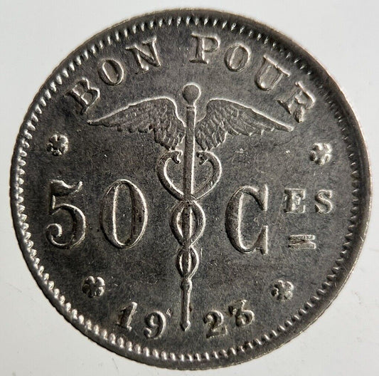 1923 Belgium 50 Centimes Coin | Fine Collectable Grade