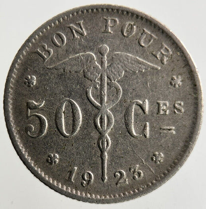 1923 Belgium 50 Centimes Coin | Fine Collectable Grade