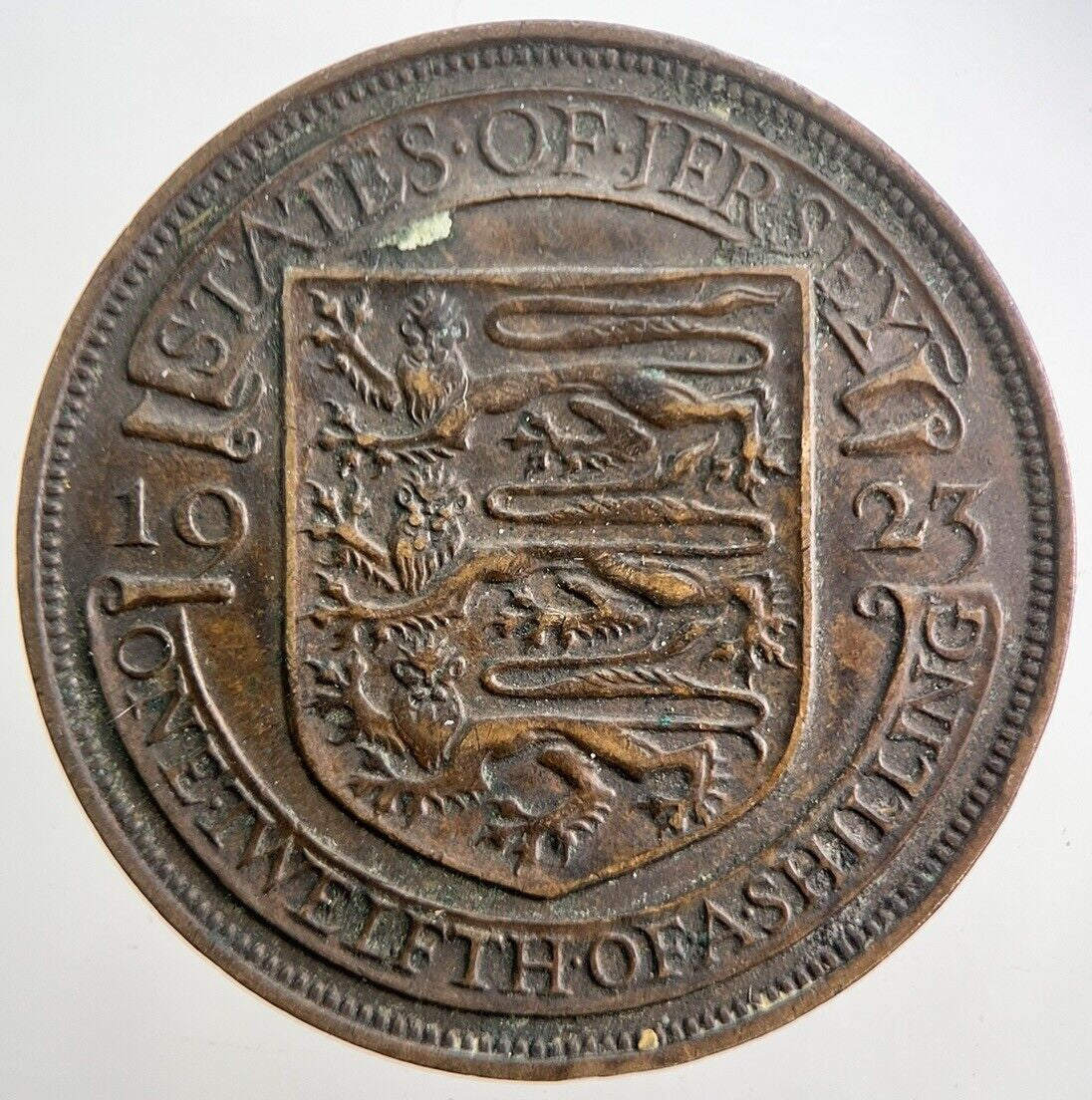 1923 Jersey One Twelfth 1/12th Shilling Penny Coin | Very High Grade | a4916