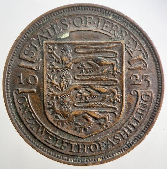 1923 Jersey One Twelfth 1/12th Shilling Penny Coin | Very High Grade | a4916