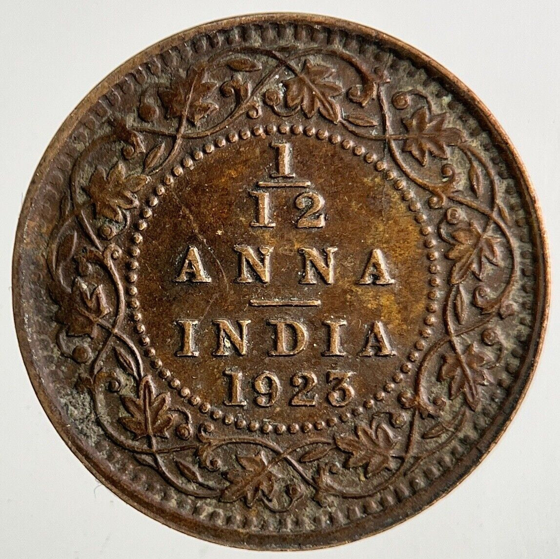 1923 India 1/12 Anna Coin | Fine Collectable Grade | a5548