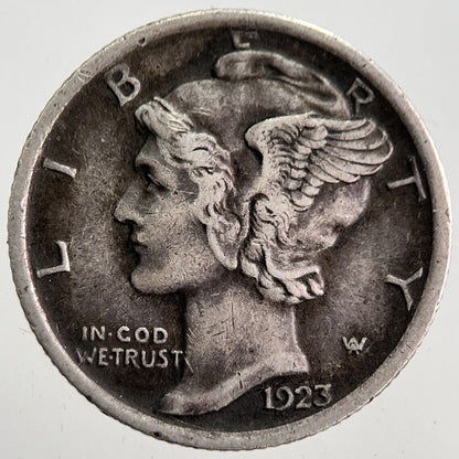 1923 US USA Mercury Dime Silver Coin | Very High Grade | a7819