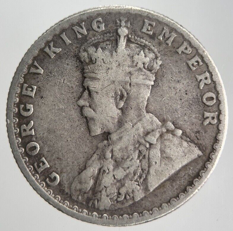 1923 Indian 1/2 Half Rupee Silver Coin | Fine Collectable Grade | a4509