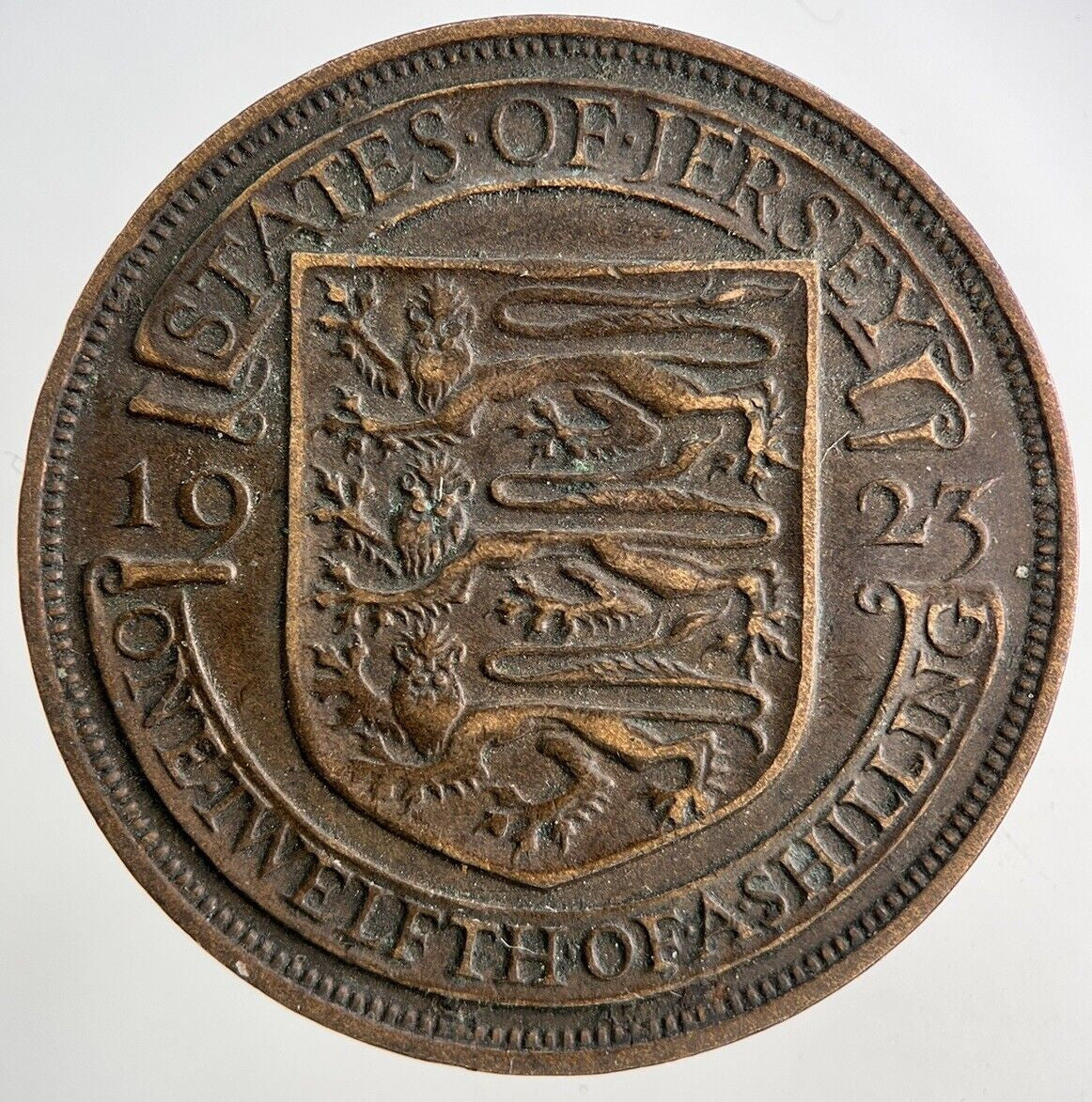 1923 Jersey One Twelfth Of A Shilling 1/12th Coin | Fine Collectable Grade
