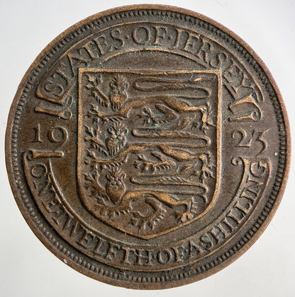 1923 Jersey One Twelfth Of A Shilling 1/12th Coin | Fine Collectable Grade