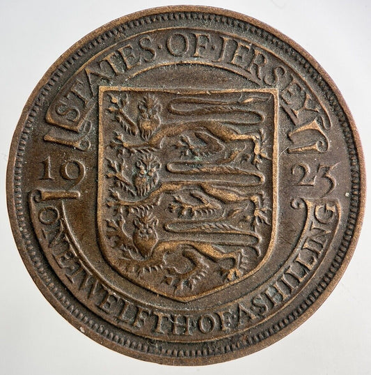 1923 Jersey One Twelfth Of A Shilling 1/12th Coin | Fine Collectable Grade