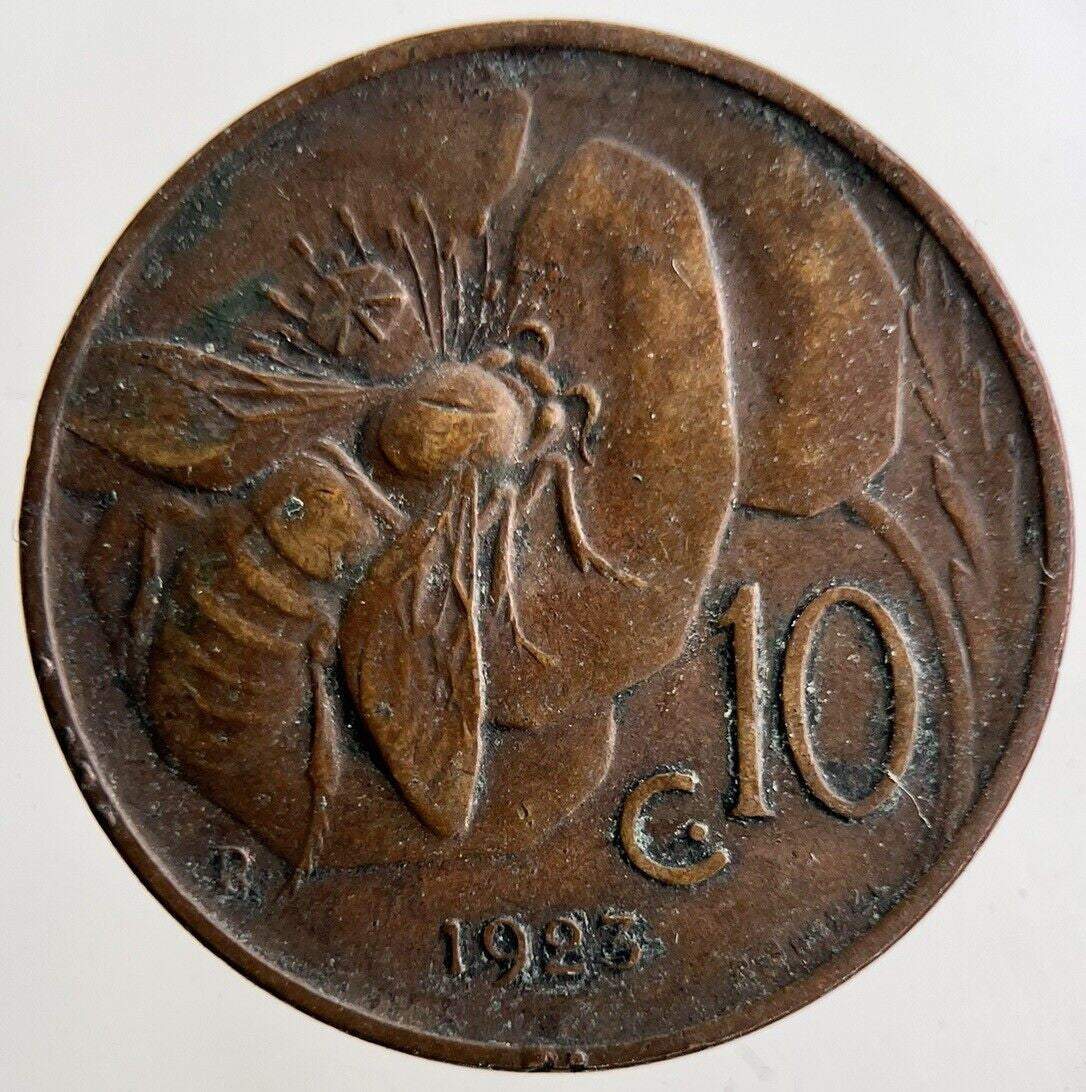 1923 Italy 10 Centesimi Coin | Fine Collectable Grade