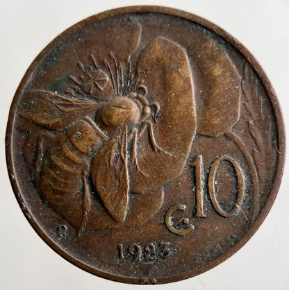 1923 Italy 10 Centesimi Coin | Fine Collectable Grade