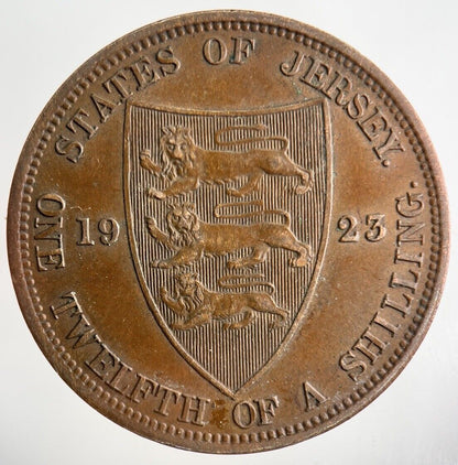 1923 Jersey One Twelfth Of A Shilling 1/12 Coin | Fine Collectable Grade