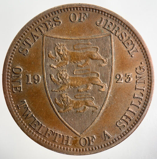 1923 Jersey One Twelfth Of A Shilling 1/12 Coin | Fine Collectable Grade