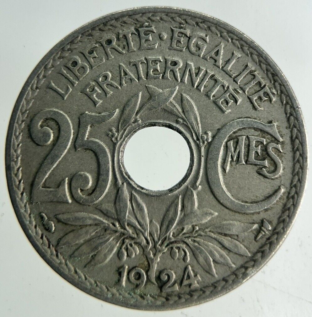 1924 France 25 Centimes Coin | Fine Collectable Grade