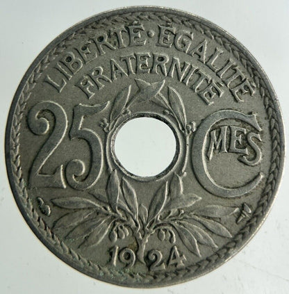 1924 France 25 Centimes Coin | Fine Collectable Grade