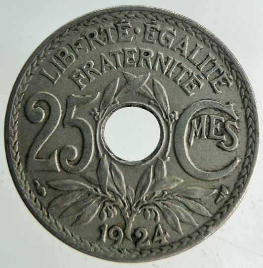 1924 France 25 Centimes Coin | Fine Collectable Grade