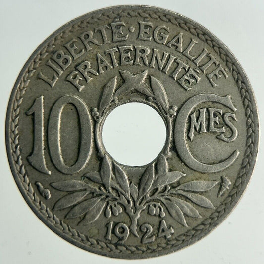 1924 France 10 Centimes Coin | Fine Collectable Grade