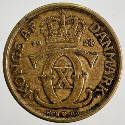1924 Denmark 1/2 Half Krone Coin | Fine Collectable Grade | a7151