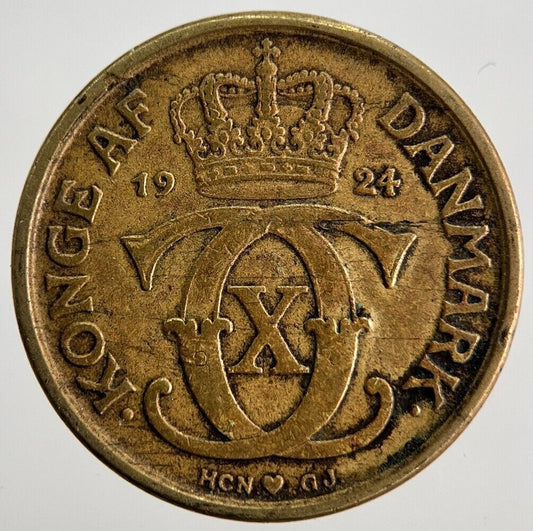 1924 Denmark 1/2 Half Krone Coin | Fine Collectable Grade | a7151