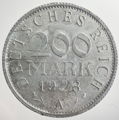 1923-A Germany 200 Mark Coin | Very High Grade | a8231