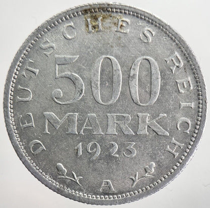 1923-A Germany 500 Mark Coin | Very High Grade | a8230