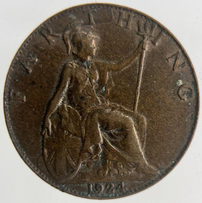1924 George V Farthing Coin | Fine Collectable Grade