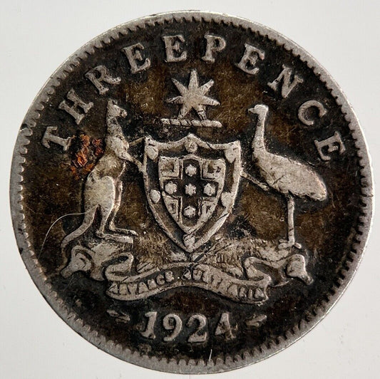 1924 Australia Threepence Silver Coin | Fine Collectable Grade