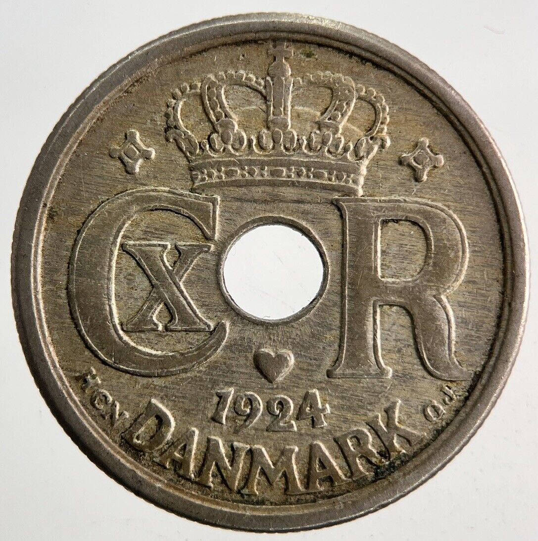 1924 Denmark 25 Ore Coin | Fine Collectable Grade