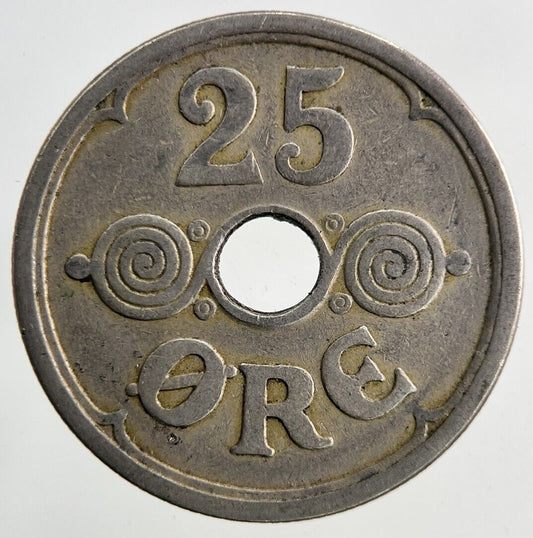 1924 Denmark 25 Ore Coin | Fine Collectable Grade