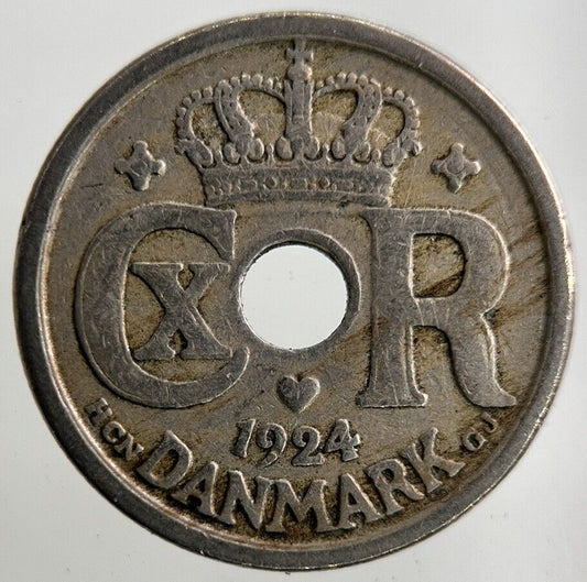 1924 Denmark 10 Ore Coin | Fine Collectable Grade