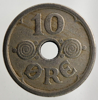 1924 Denmark 10 Ore Coin | Fine Collectable Grade