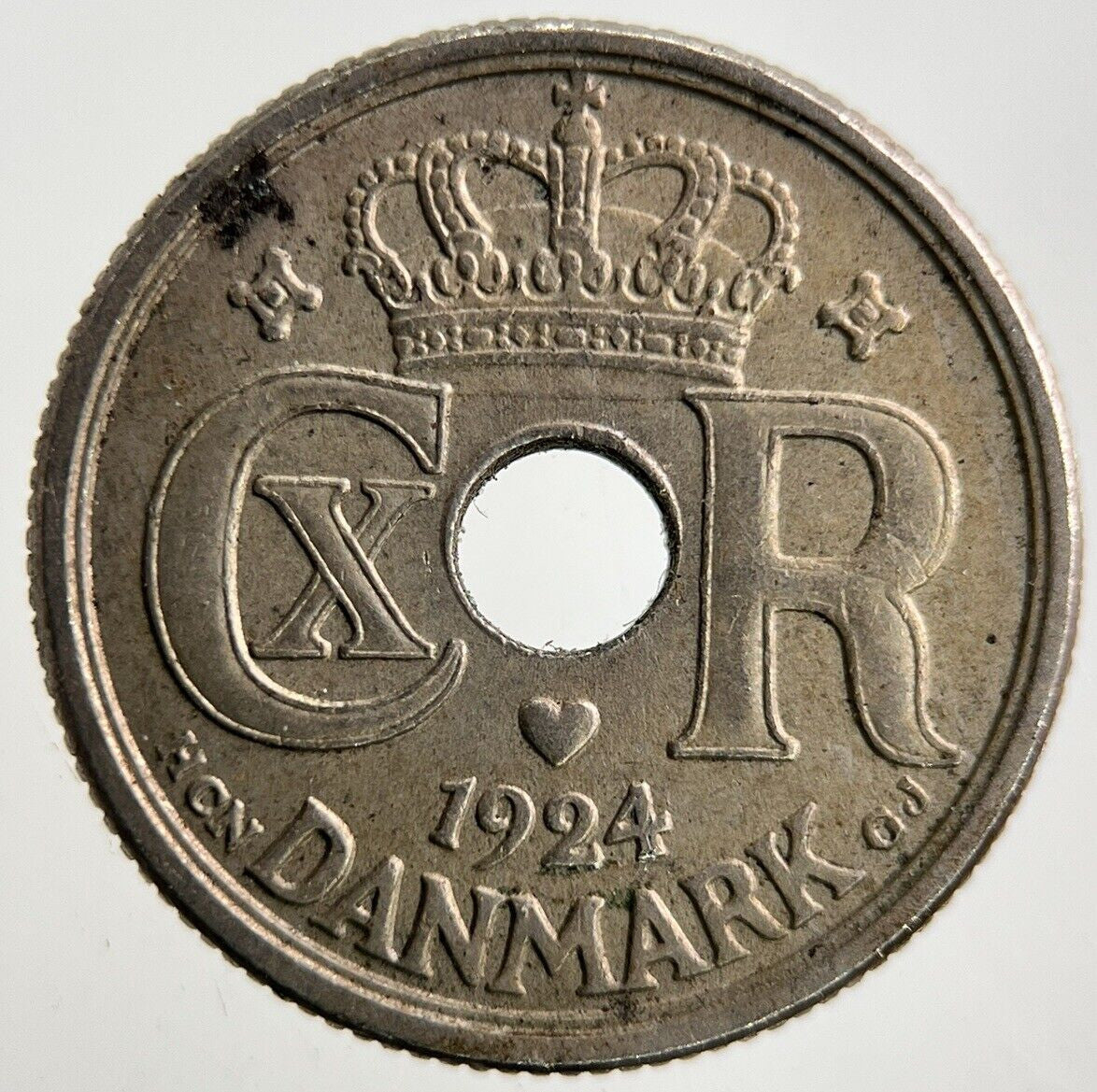 1924 Denmark 10 Ore Coin | Fine Collectable Grade