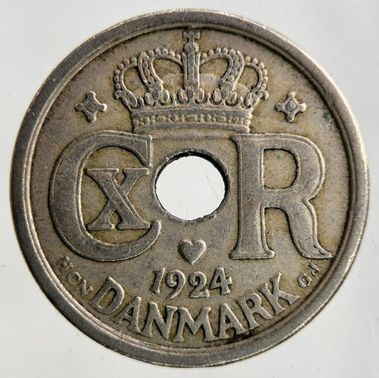 1924 Denmark 25 Ore Coin | Fine Collectable Grade