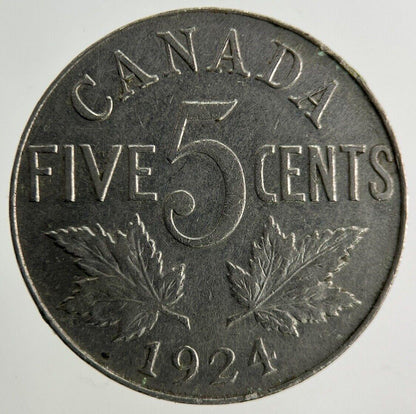 1924 Canada 5 Cents Coin | Fine Collectable Grade