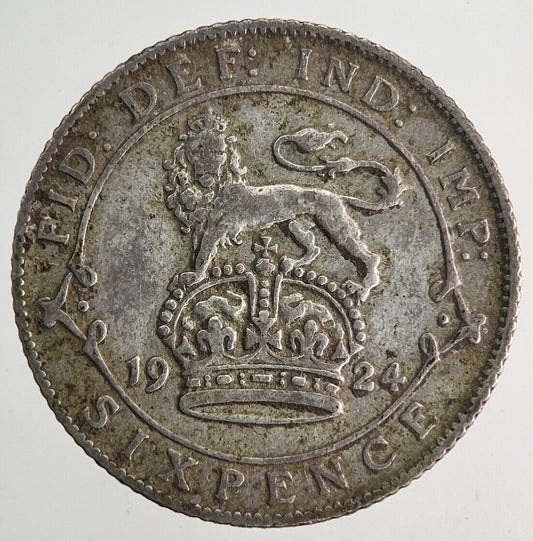 1924 George V Sixpence Silver Coin | Fine Collectable Grade | a9946