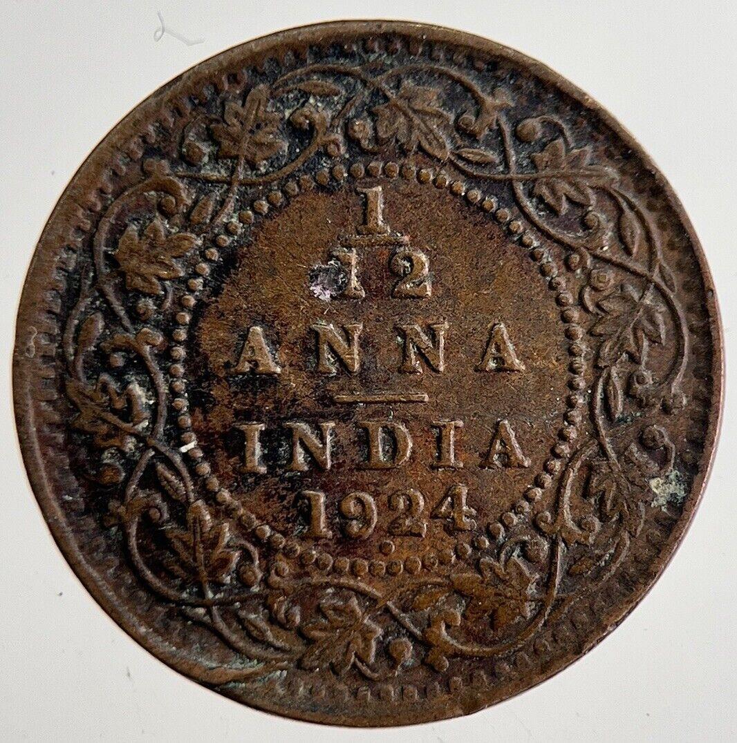 1924 India 1/12 Anna Coin | Very High Grade | a8857