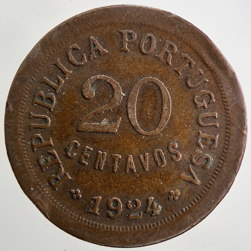 1924 Portugal 20 Centavos Coin | Fine Collectable Grade
