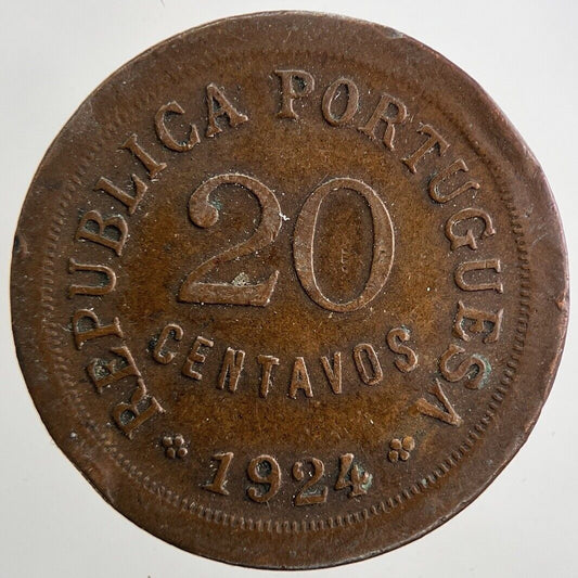1924 Portugal 20 Centavos Coin | Fine Collectable Grade