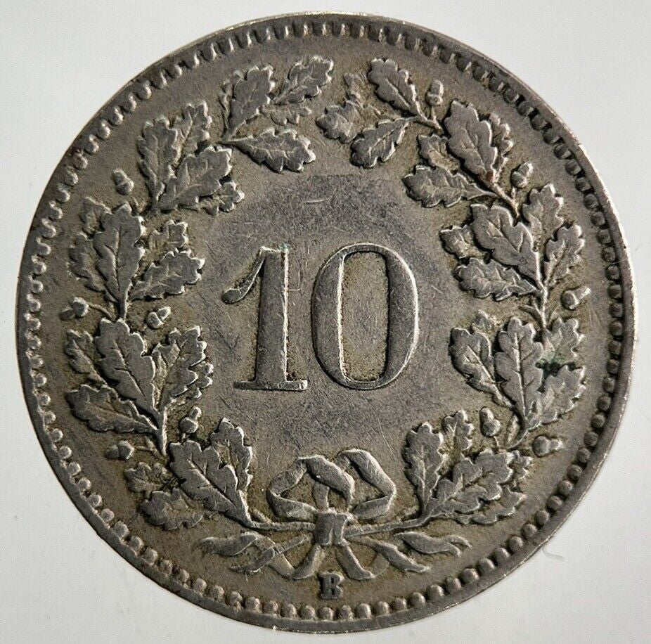 1924 Switzerland Swiss 10 Rappen Coin | Fine Collectable Grade