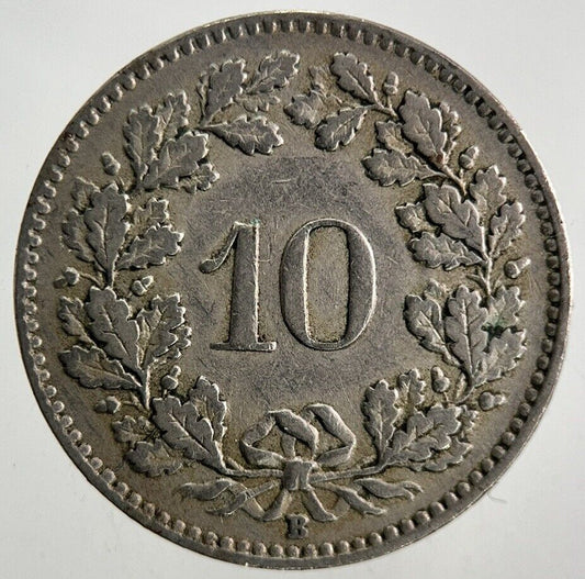 1924 Switzerland Swiss 10 Rappen Coin | Fine Collectable Grade