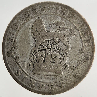1924 George V Sixpence Silver Coin | Fair Grade
