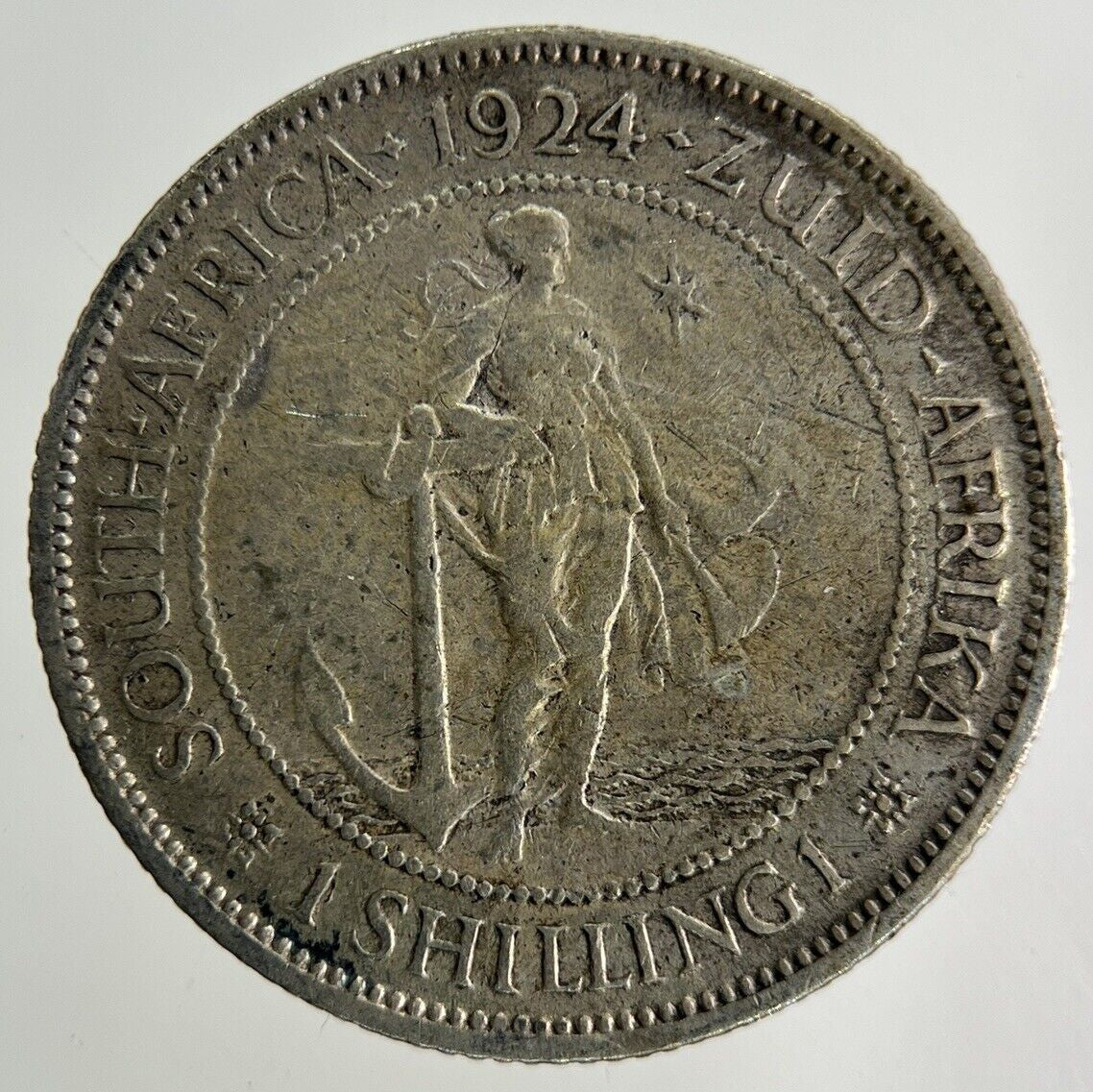1924 South Africa Shilling Silver Coin | Collectable Grade