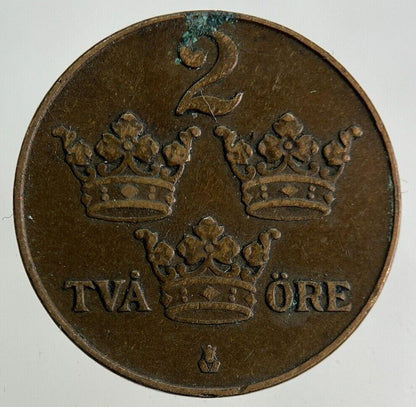 1924 Sweden 2 Ore Coin | Fine Collectable Grade