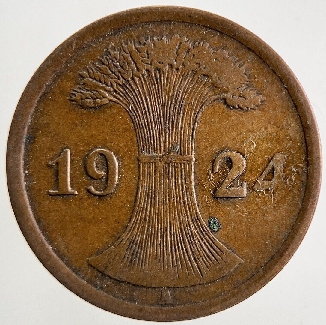 1924 Germany 2 Pfennig Coin | Fine Collectable Grade