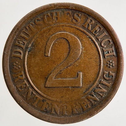 1924 Germany 2 Pfennig Coin | Fine Collectable Grade