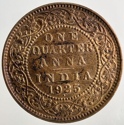 1925 India One Quarter 1/4 Anna Coin | Fine Collectable Grade | a5334
