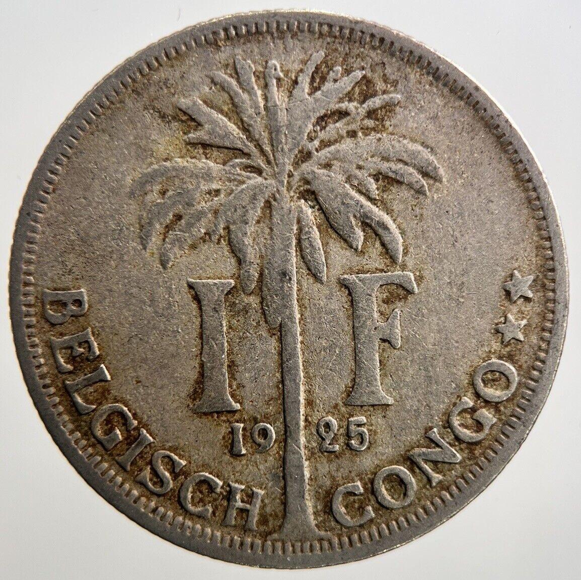 1925 1 One Franc Belgian Congo Coin | Collectable Grade | a2398