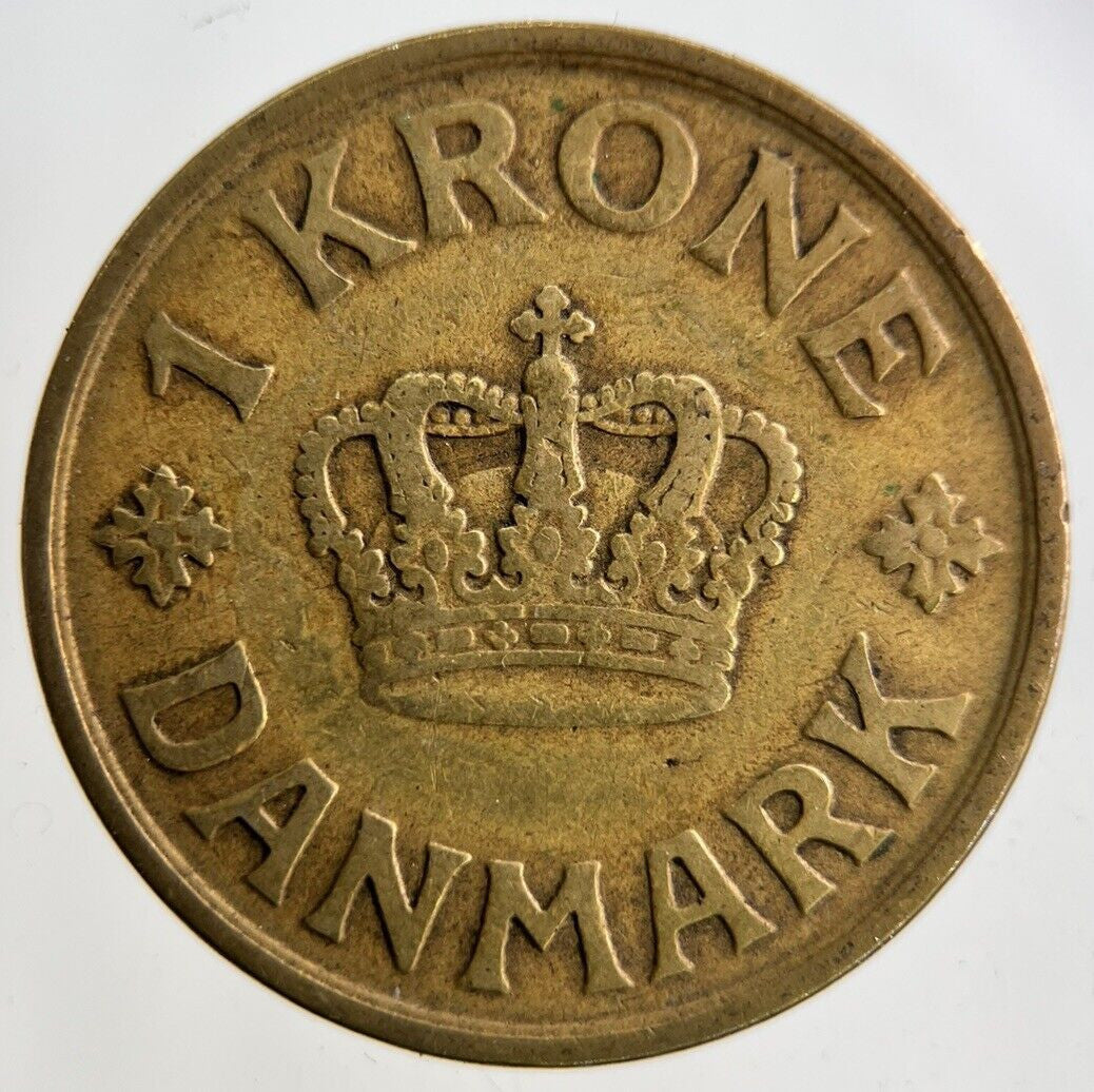 1925 Denmark 1 Krone Coin | Fine Collectable Grade