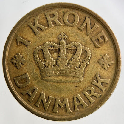 1925 Denmark 1 Krone Coin | Fine Collectable Grade