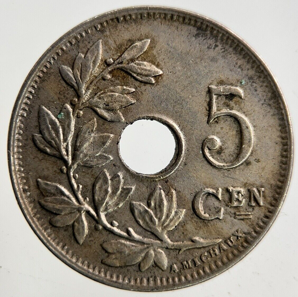 1925 Belgium 5 Centimes Coin | Fine Collectable Grade