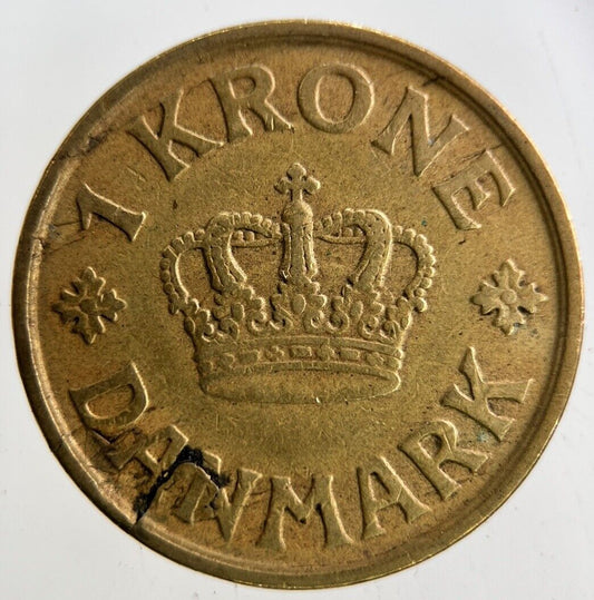 1925 Denmark 1 Krone Coin | Fine Collectable Grade