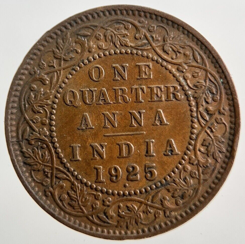 1925 India Quarter 1/4 Anna Coin | Very High Grade | a2419