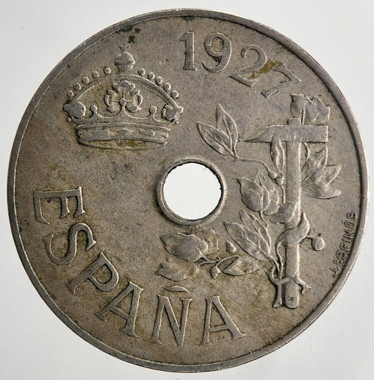 1925 Spain 25 Cents Centimos Coin | Fine Collectable Grade | a6663